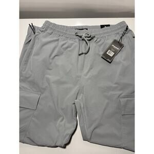 Aeropostale Classic Cargo Jogger Zip Pockets Mens Silver Gray Size Large NWT